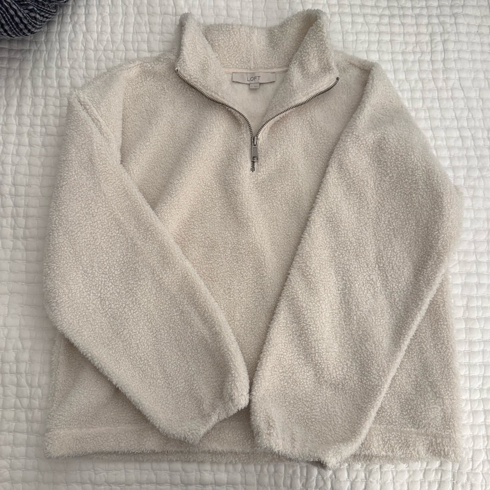 LOFT Off-White Sherpa Jacket